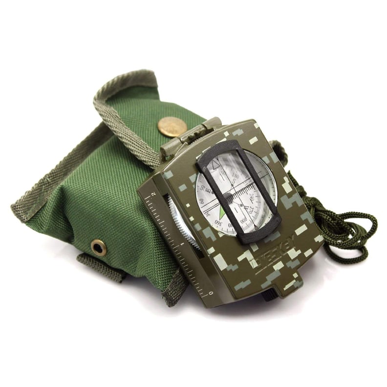 Eyeskey Multifunctional Military Army Aluminum Alloy Compass With Map Measurer Distance Calculator
