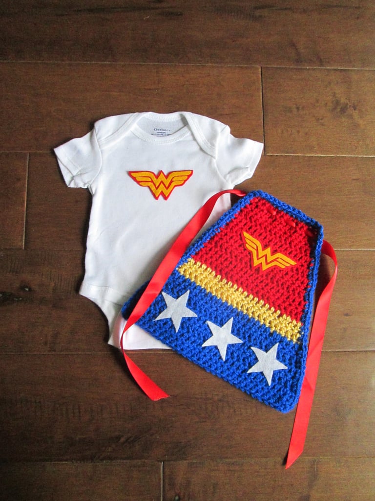 Wonder Woman Onesie and Crocheted Cape