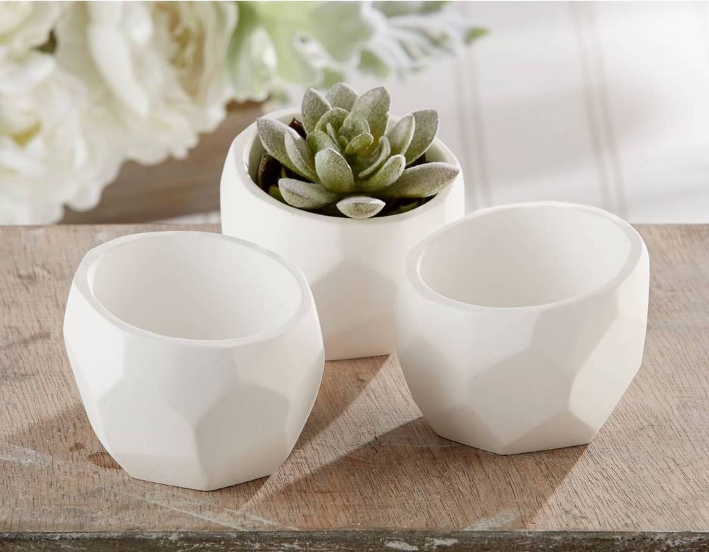 Kate Aspen Modern Garden Geometric White Planter