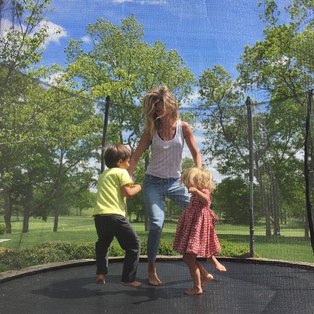 Gisele Bündchen got bouncy with Benjamin and Vivian on a beautiful day!