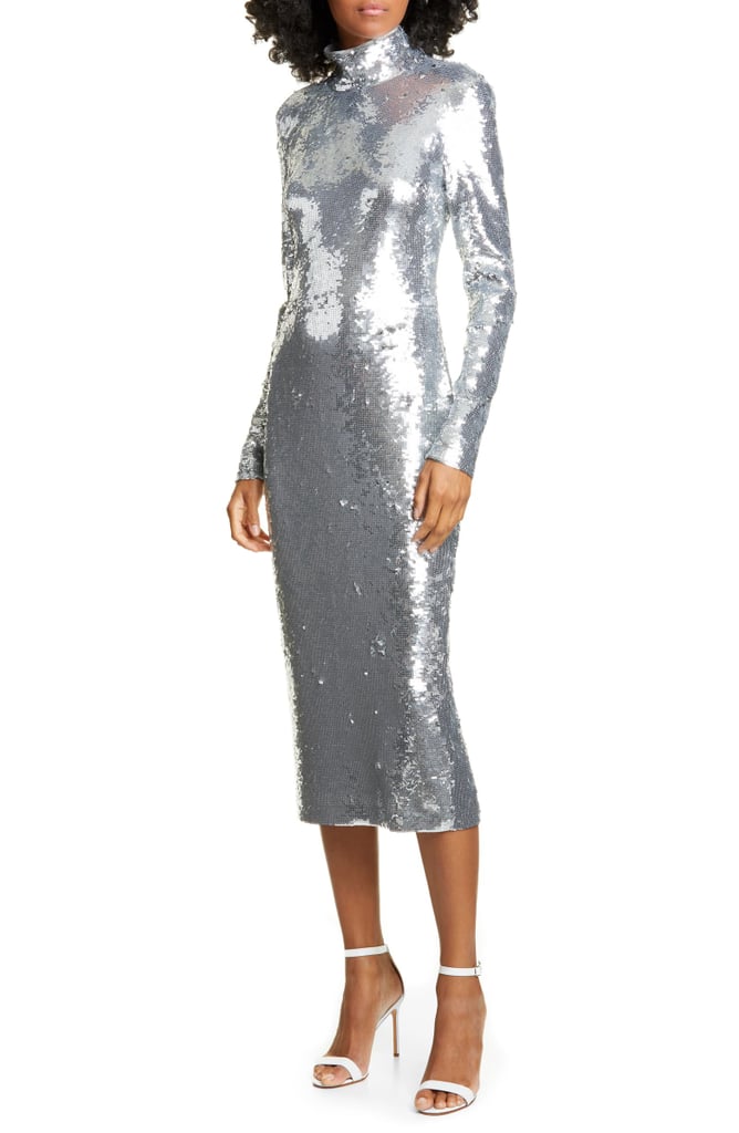 Veronica Beard Nila Sequin Long Sleeve Midi Dress