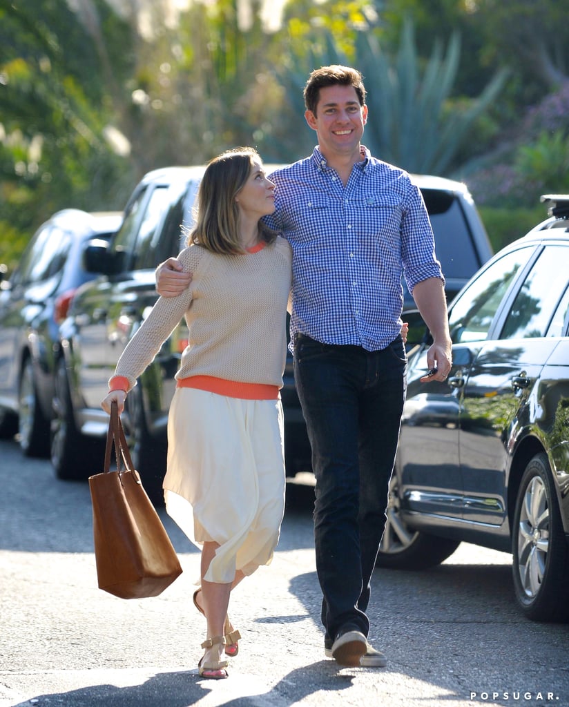 Emily Blunt and John Krasinski Smiling in LA