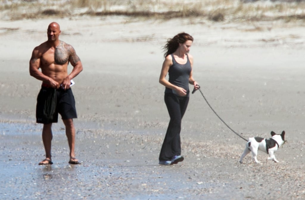 Dwayne Johnson Shirtless With Lauren Hashian Pictures 2016