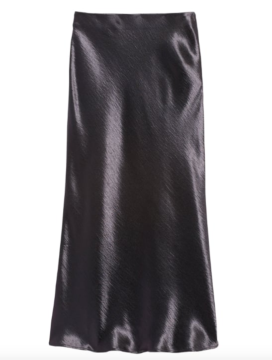 Satin Midi Slip Skirt