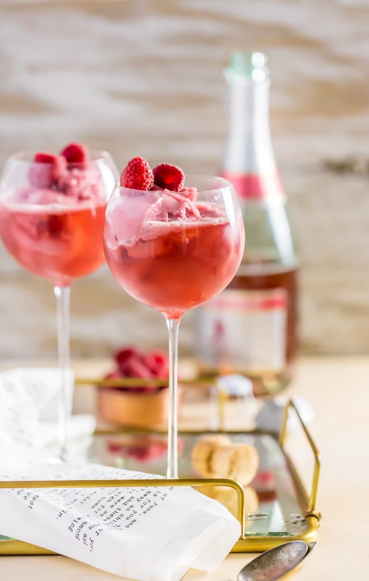 Raspberry Sorbet Pink Champagne Float
