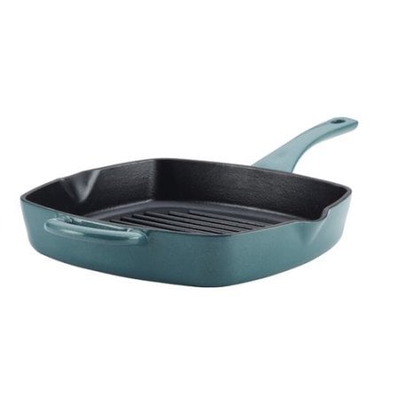 Ayesha Curry Cast Iron Square Grill Pan With Pour Spouts