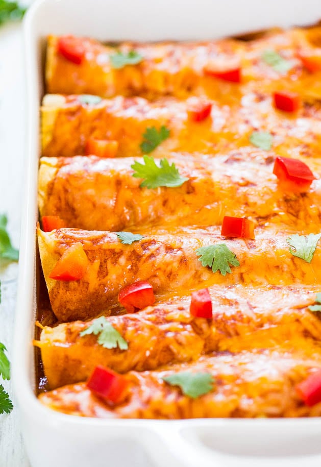 Sweet Potato, Corn, and Black Bean Enchiladas