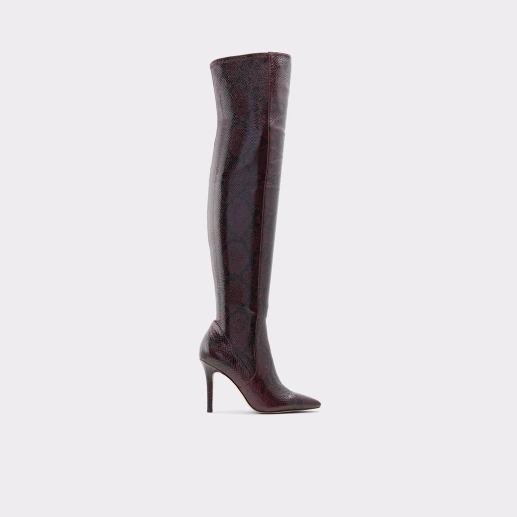 Aldo Ideeza Bordo Women's Snakeskin Print Boot