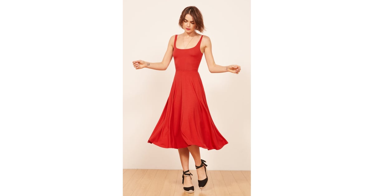 rou midi fit & flare dress reformation