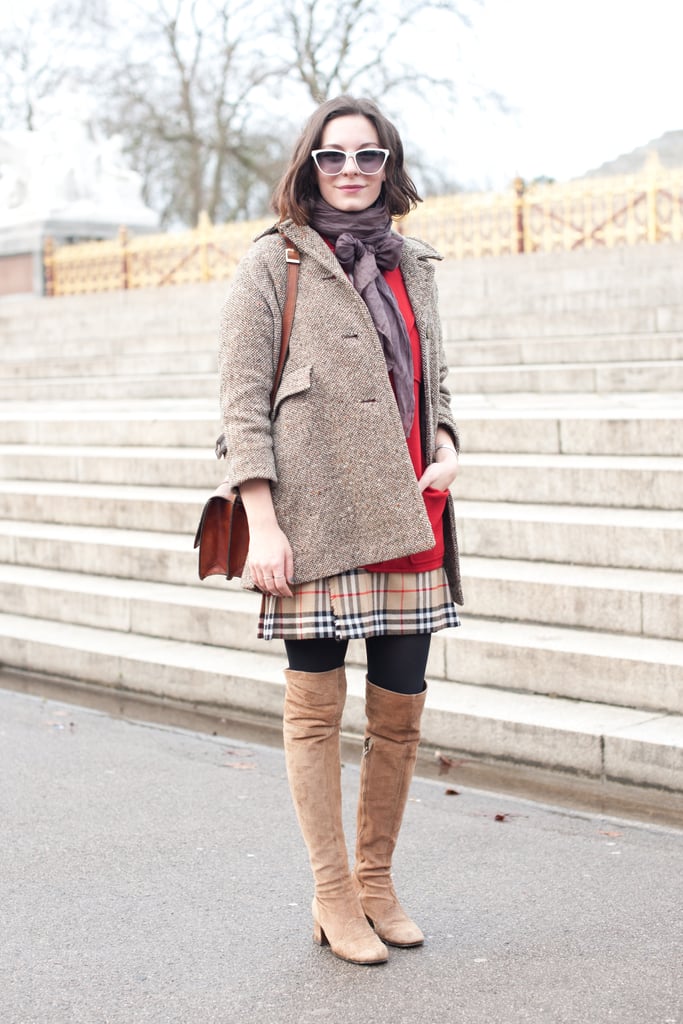 Her coat says "his," but those boots are all hers.