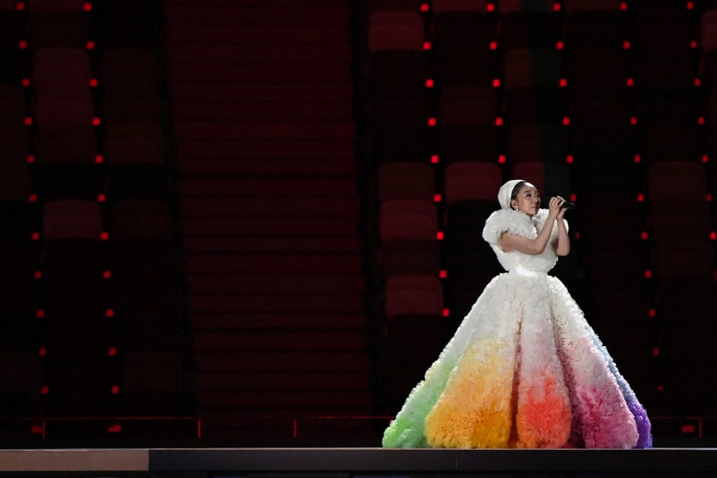 Misia's Rainbow Tomo Koizumi Gown During Tokyo Olympics