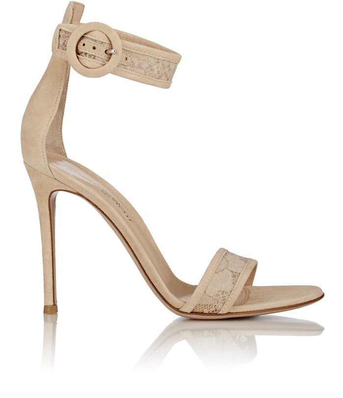 Gianvito Rossi Lace-Inset Ankle-Strap Sandals ($790)