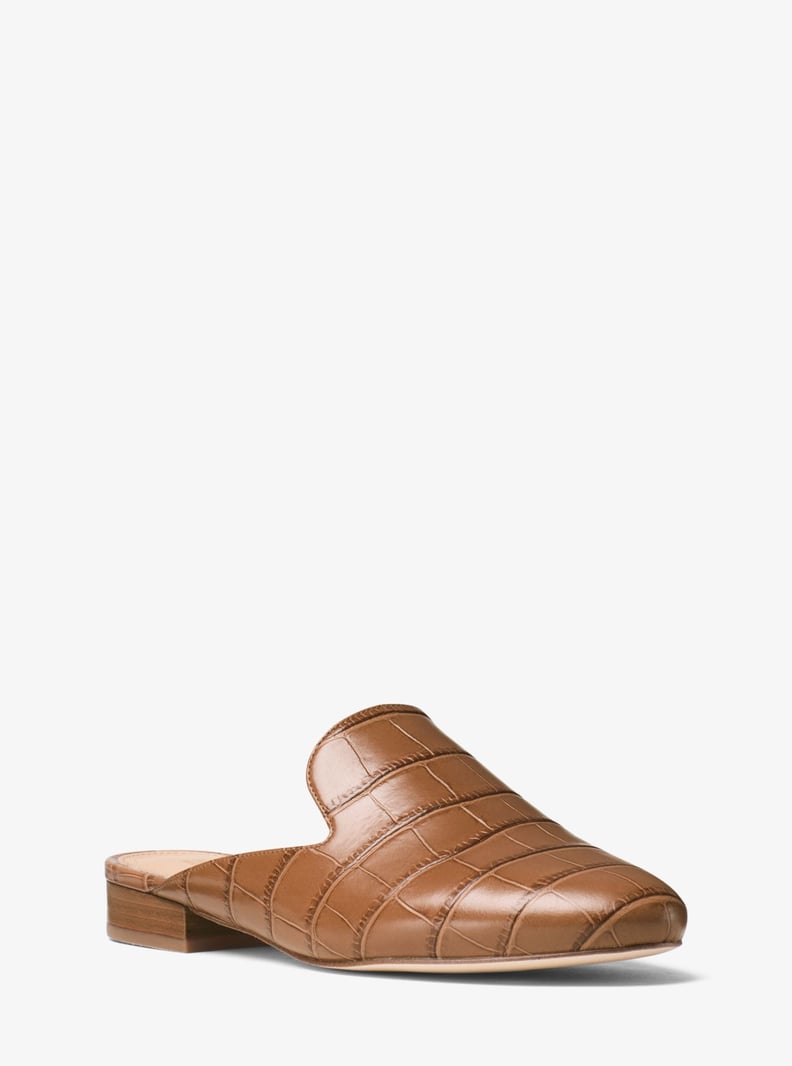 Michael Michael Kors Natasha Embossed-Leather Slide