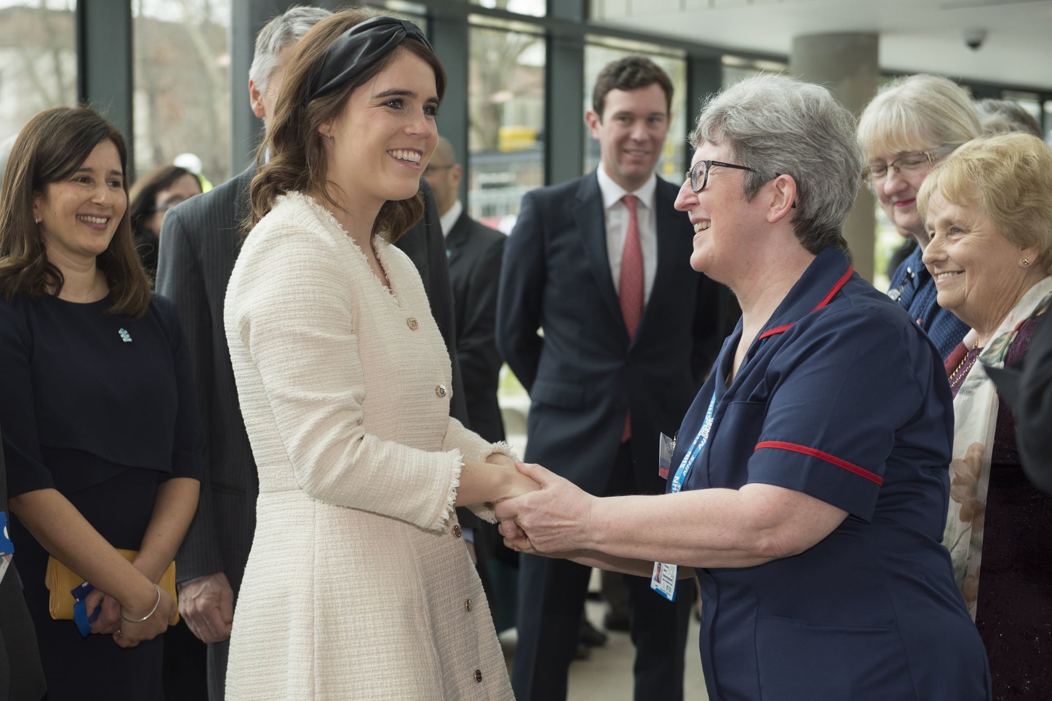 Princess Eugenie S Black Leather Headband March 2019 Popsugar Fashion