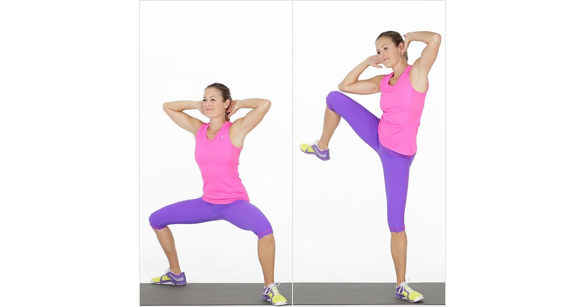 Squat With a Crunch Best AtHome Ab Exercises POPSUGAR Fitness Photo 2