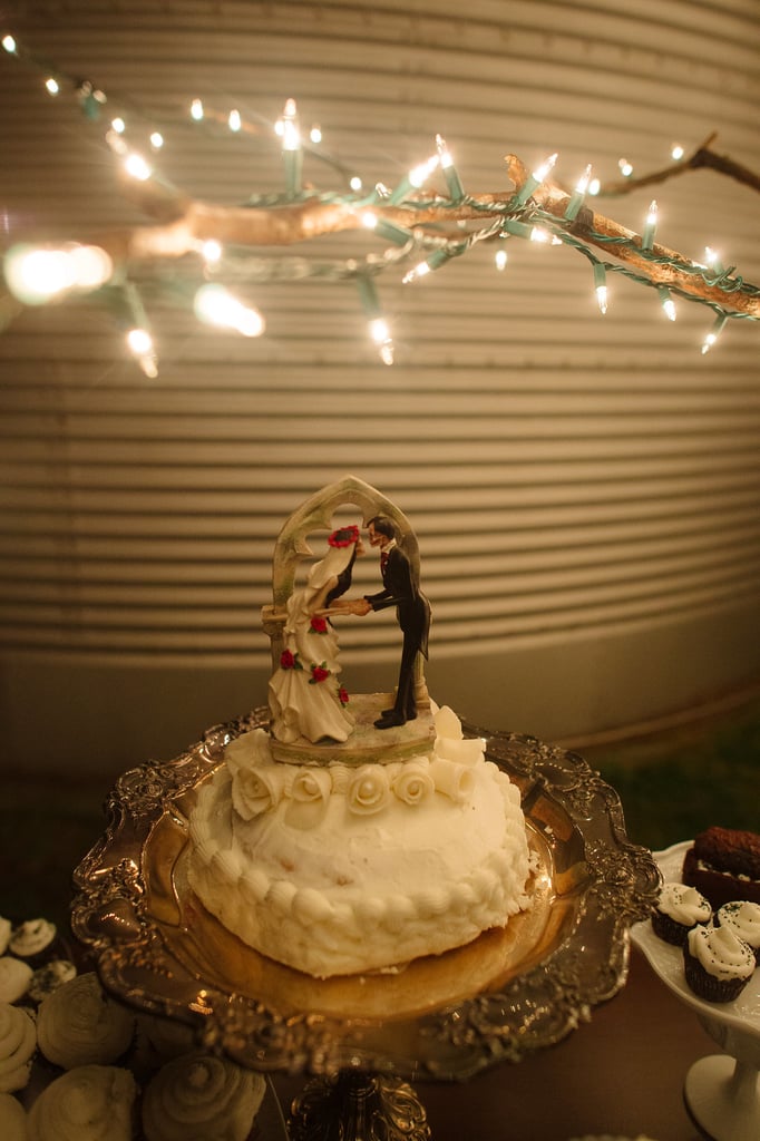 If you plan on having a homemade cake, then allow its simplicity to stand out against a bright strand of twinkly lights.
