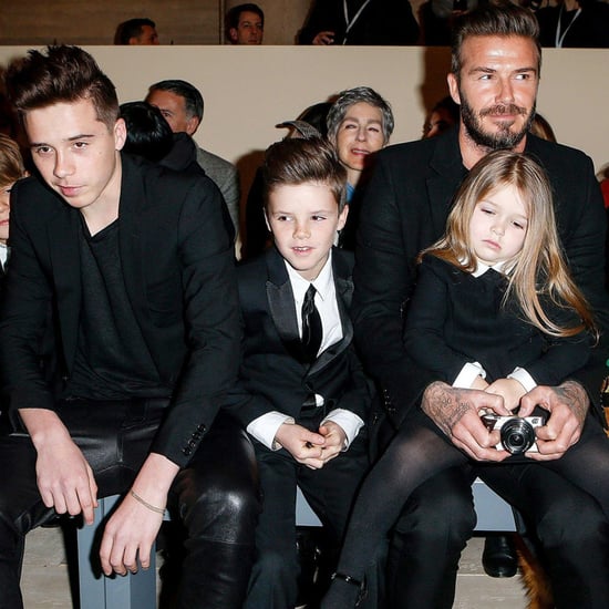 David Beckham and Kids at New York Fashion Week 2015