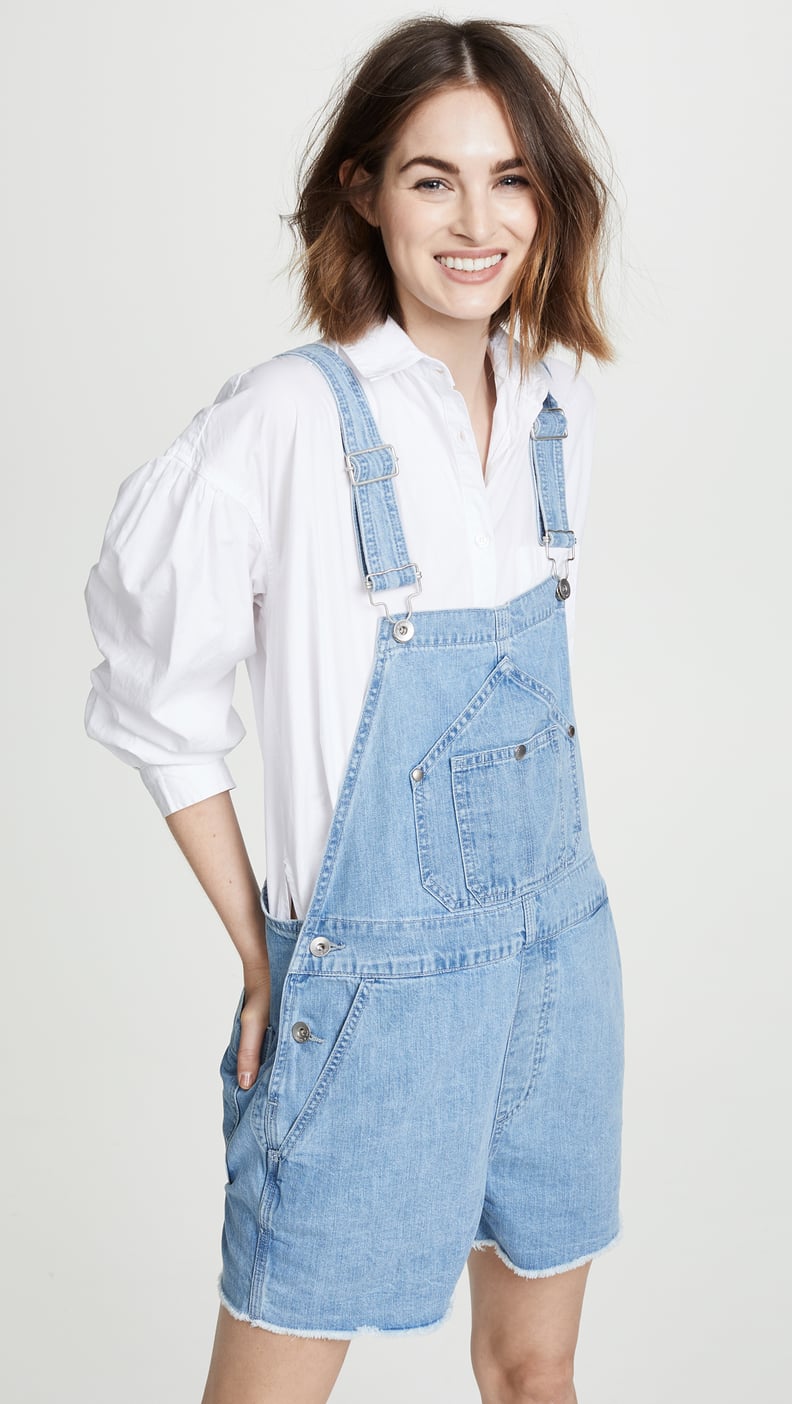 Rag & Bone/JEAN Patched Short Dungaree Overalls