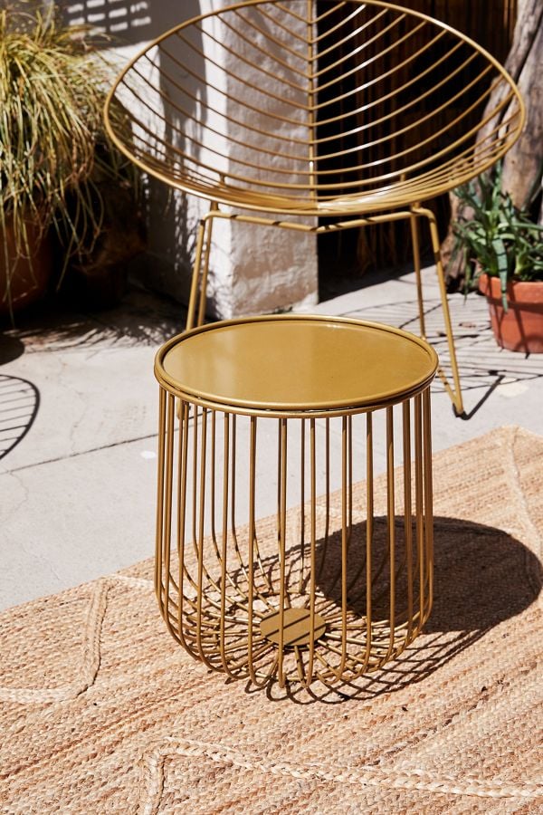 Brass outdoor sales side table