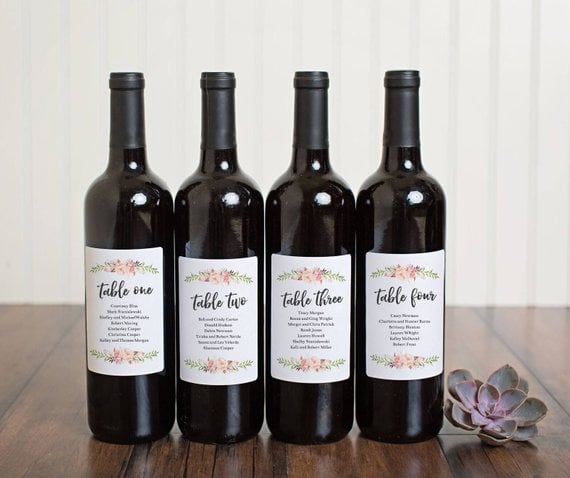Wine Bottle Label Wedding Seating Chart Sit Back And Relax