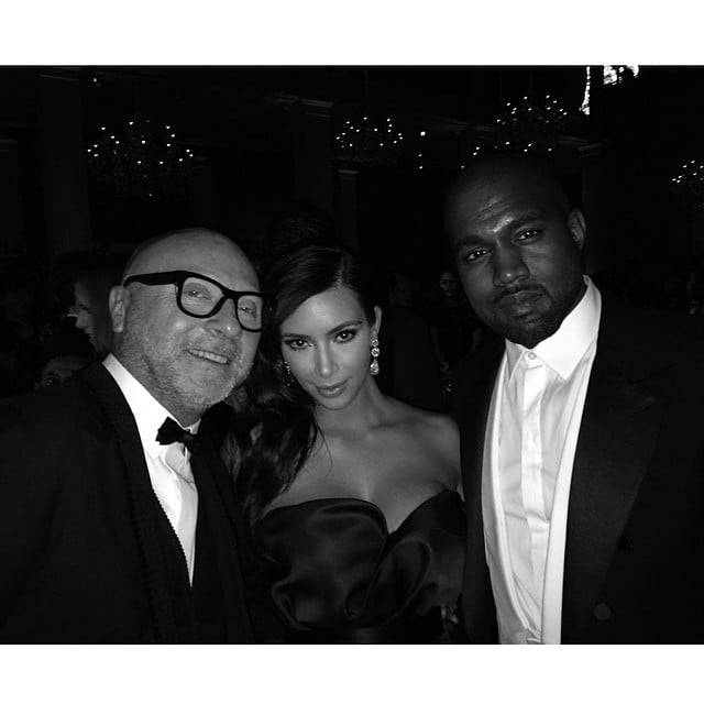 Kim and Kanye also nabbed a photo with one half of Dolce & Gabbana, designer Domenico Dolce. 
Source: Instagram user kimkardashian