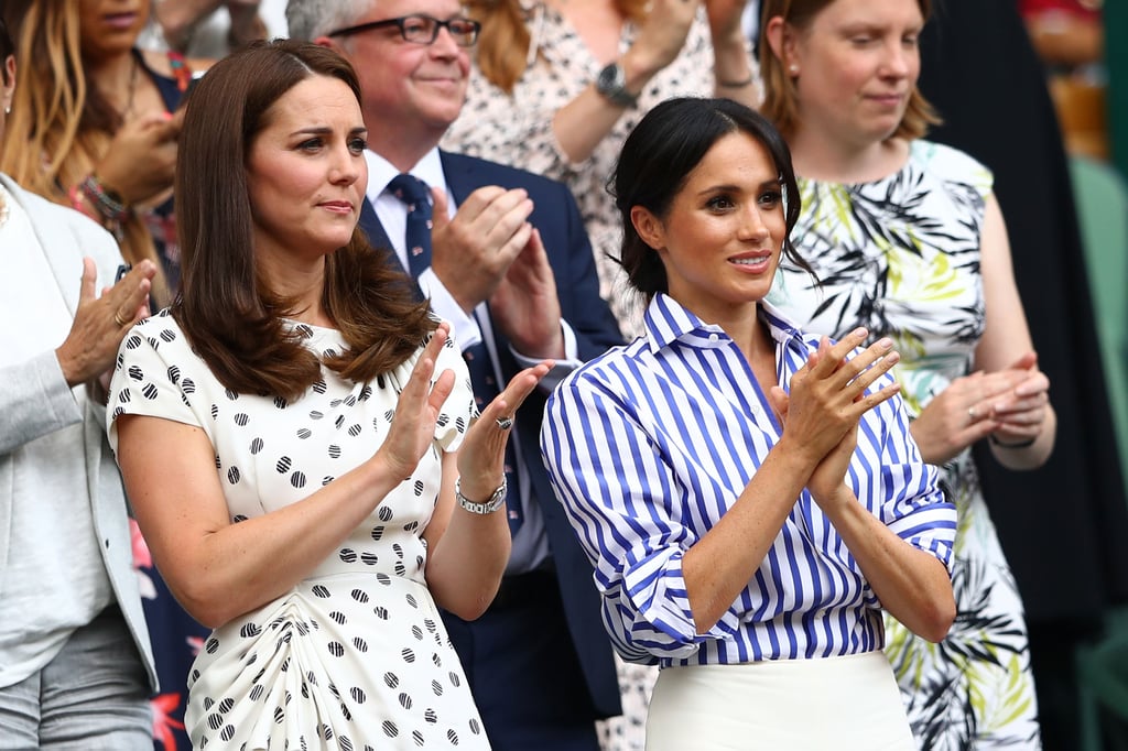 Meghan and Kate Middleton showed up to one of Serena's Wimbledon matches in July to cheer her on.