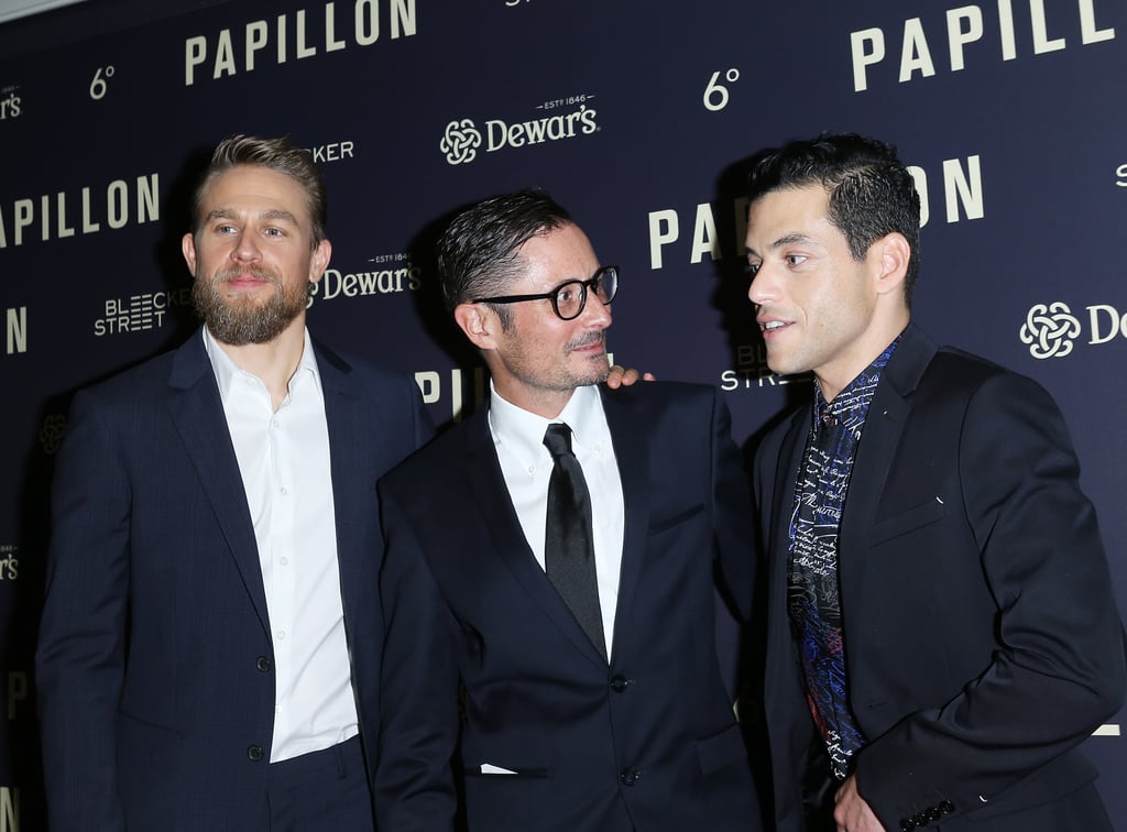 Charlie Hunnam and Rami Malek at Papillon Premiere Aug. 2018