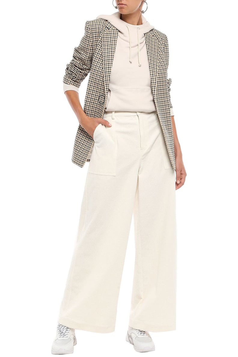 Ganni Ecru Ridgewood Cotton-Blend Pants