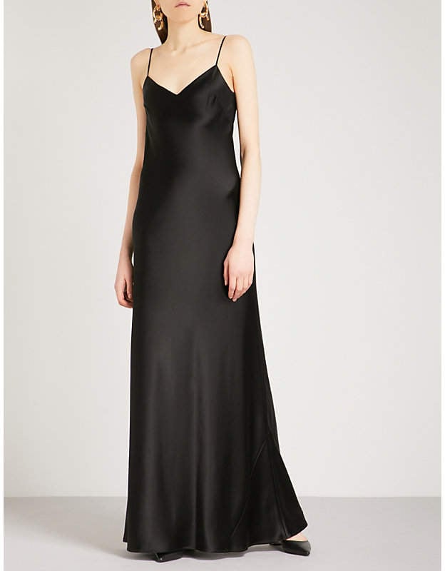 Galvan Bias-cut Satin Slip Maxi Dress