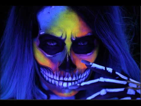 Neon and Blacklight Skull