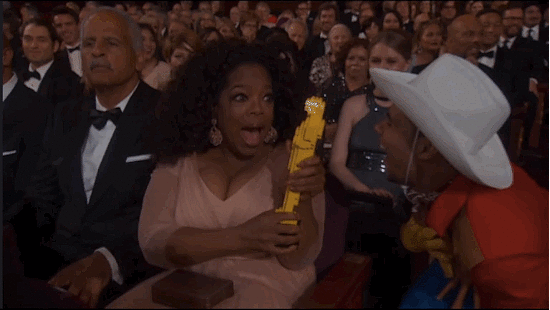Most Enthusiastic Lego Oscar Reception: Oprah Winfrey