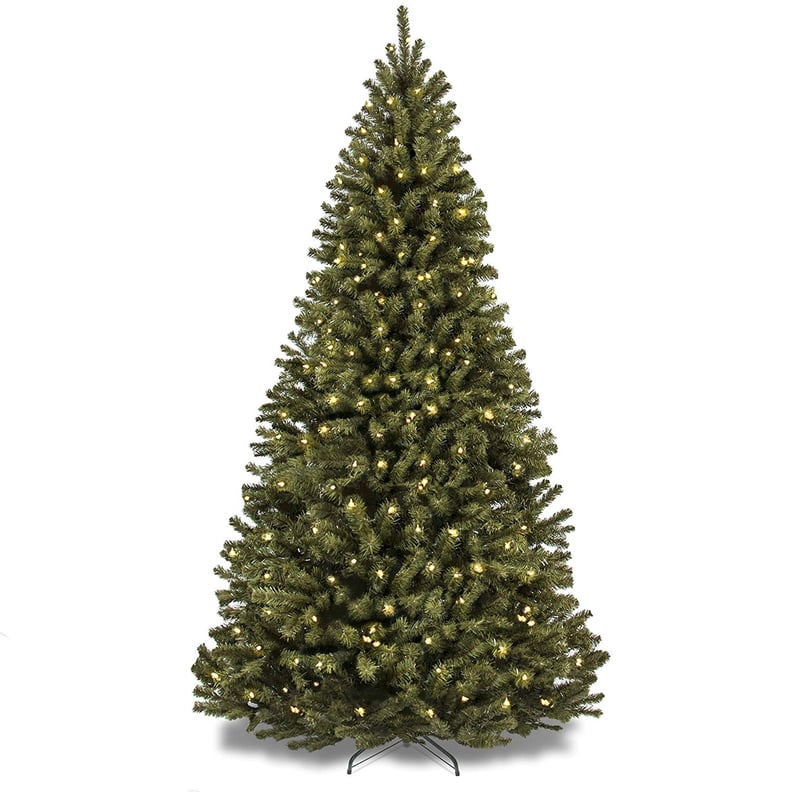 最好的选择产品6英尺Pre-Lit云杉铰链人造圣诞树