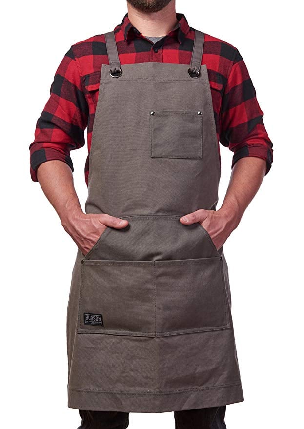 Heavy Duty Waxed Canvas Work Apron With Tool Pockets The Best Gifts