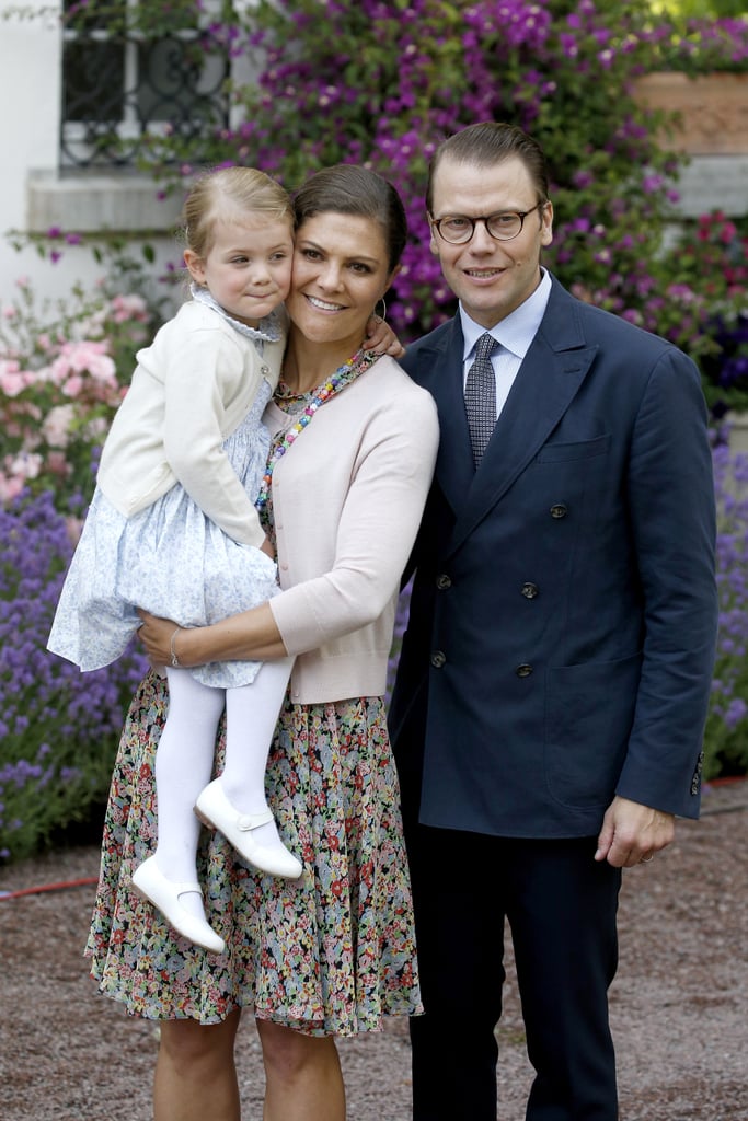 Crown Princess Victoria and Prince Daniel Pose With Princess Estelle
