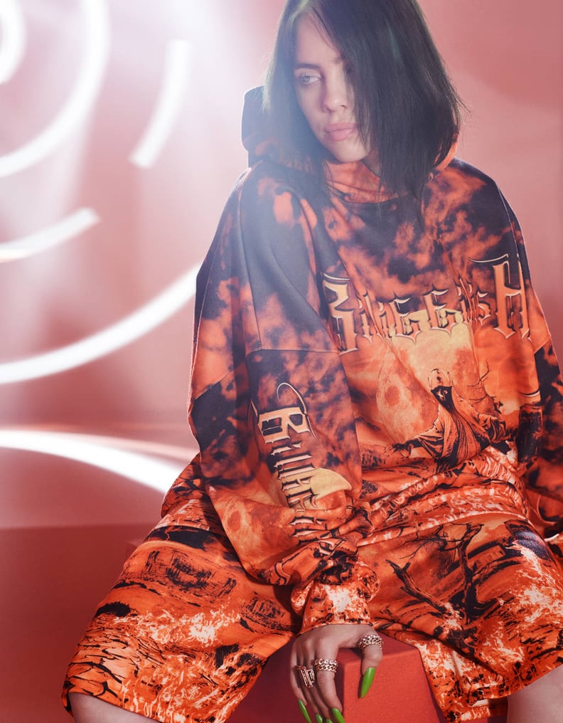 Billie Eilish x Bershka Flame Print Hoodie