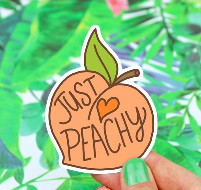 Just Peachy Vinyl Sticker