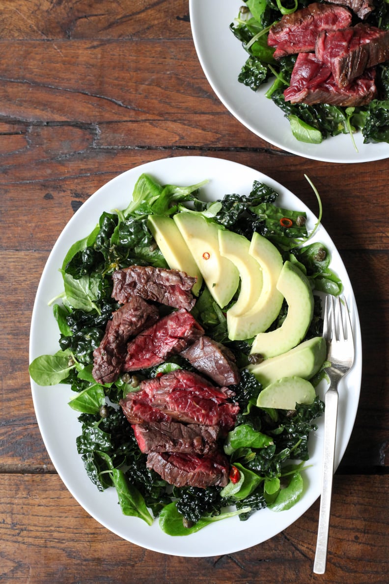 Kale Salad With Steak and Avocado