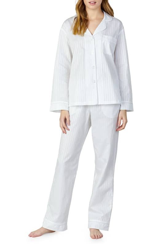 J.Crew: Long-sleeve Cropped Pajama Pant Set In Striped Cotton Poplin For  Women