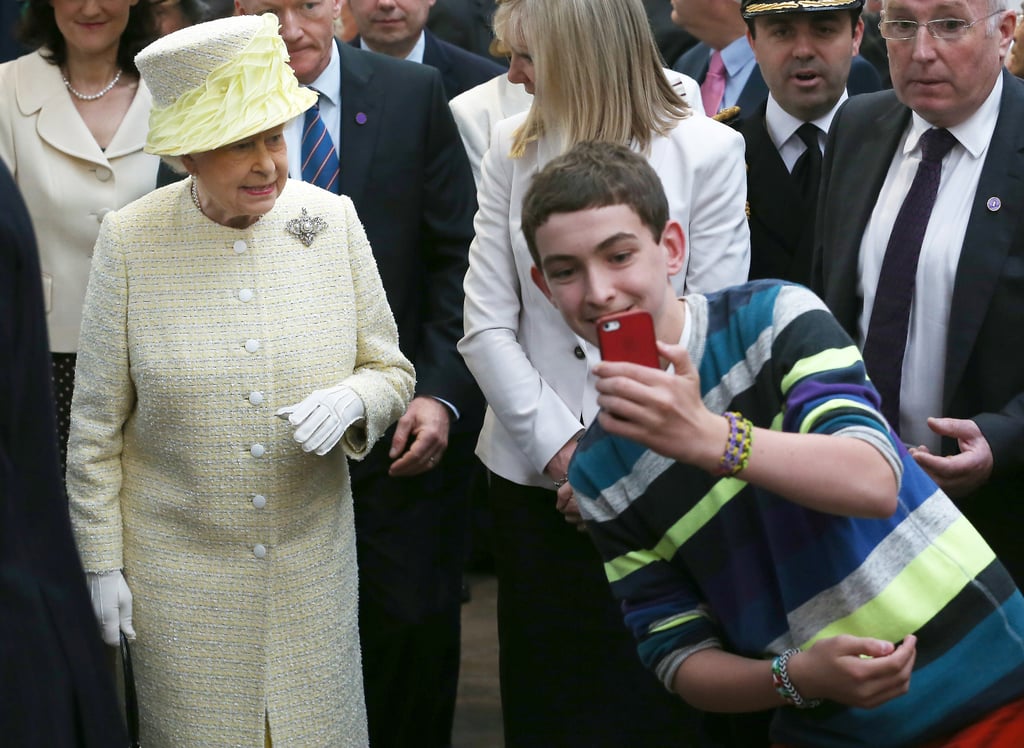 A boy in Belfast, Northern Ireland, boldly snapped a selfie with Queen Elizabeth II when she visited his town in June 2014.