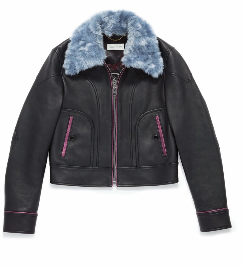 Coach x Selena Leather Jacket With Faux Fur