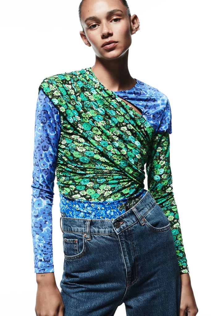 For a Visual Statement: Draped Print Top