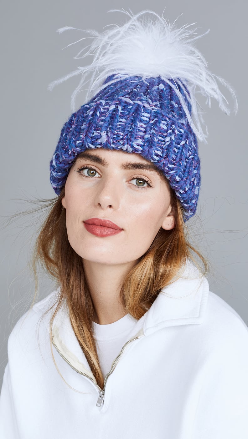Eugenia Kim Womens Wool Knit Hat Arctic Blue‎ Fox Pom Poms Blue Eugenia Kim Womens Wool‎ Knit Hat Arctic Blue Fox Pom Poms Blue main image 2