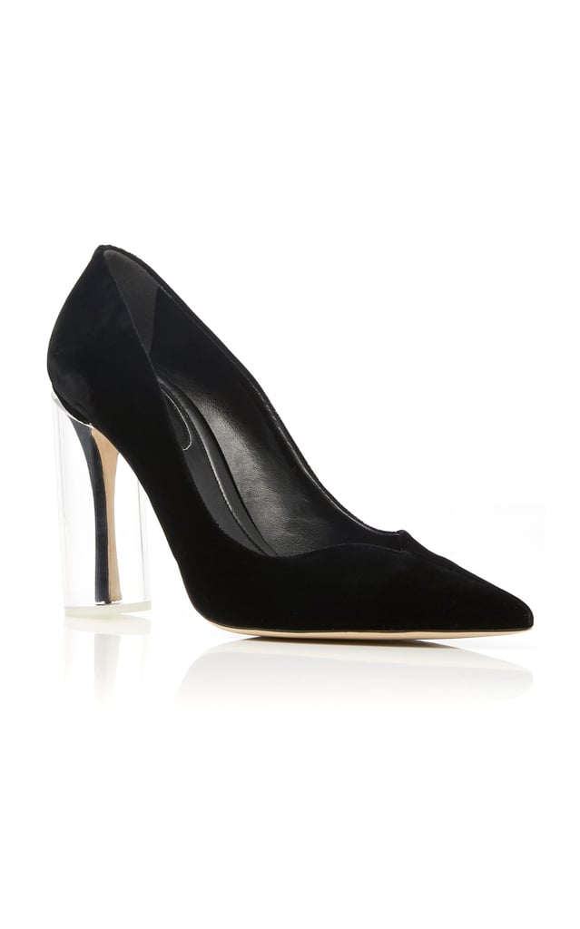 Rosie Assoulin Lucite-Detailed Velvet Pumps