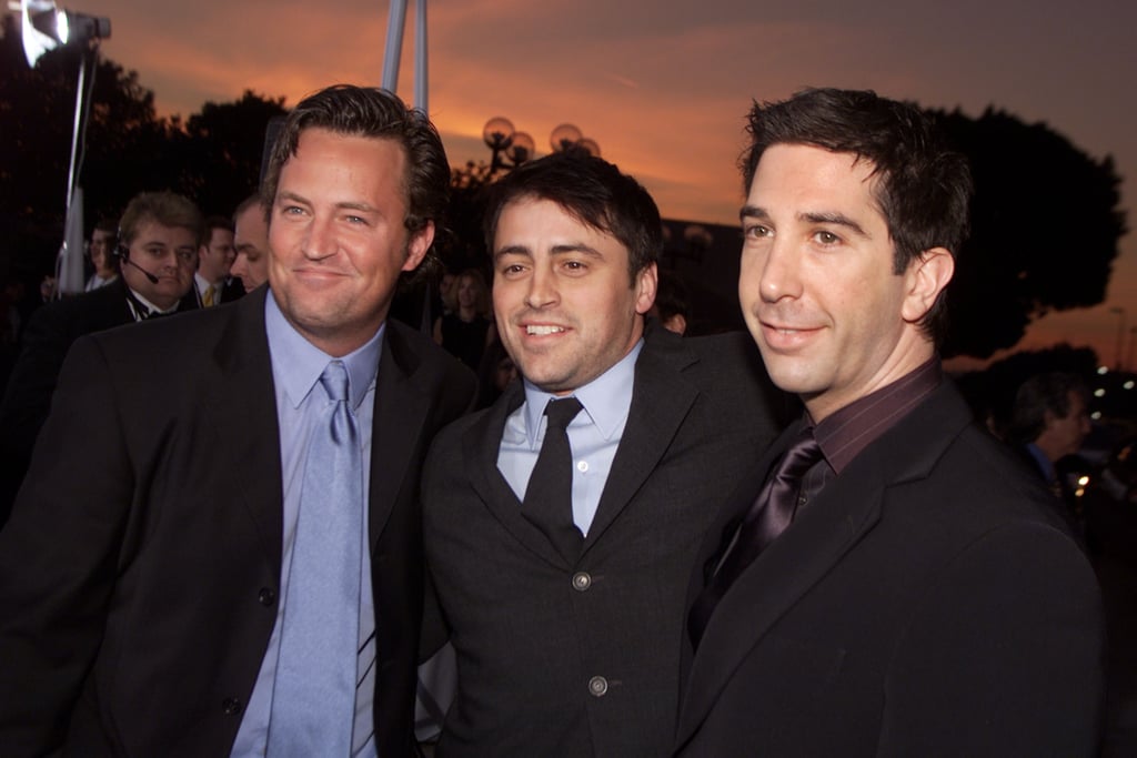 The guys of Friends — Matthew Perry, Matt LeBlanc, and David Schwimmer — arrived together at the People's Choice Awards in 2002.