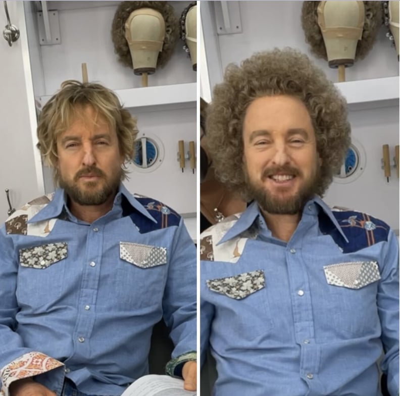 Owen Wilson before and after his perm wig.