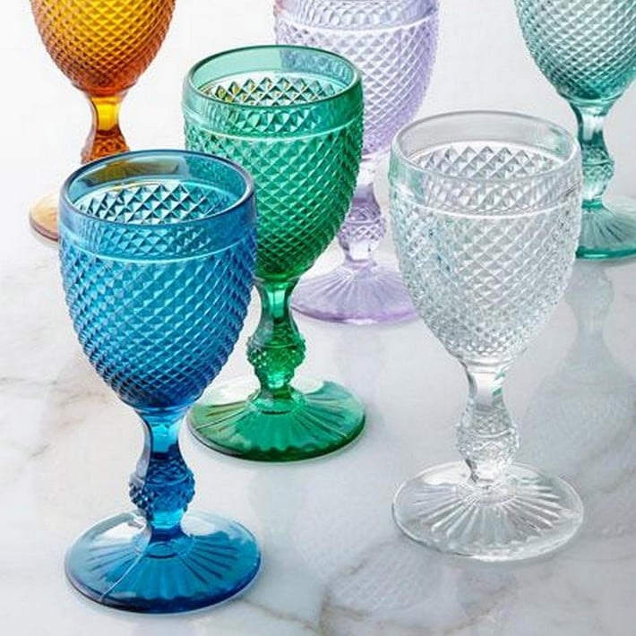 For Trendy Glassware: Vista Alegre Bicos Water Goblets (Set of 4)