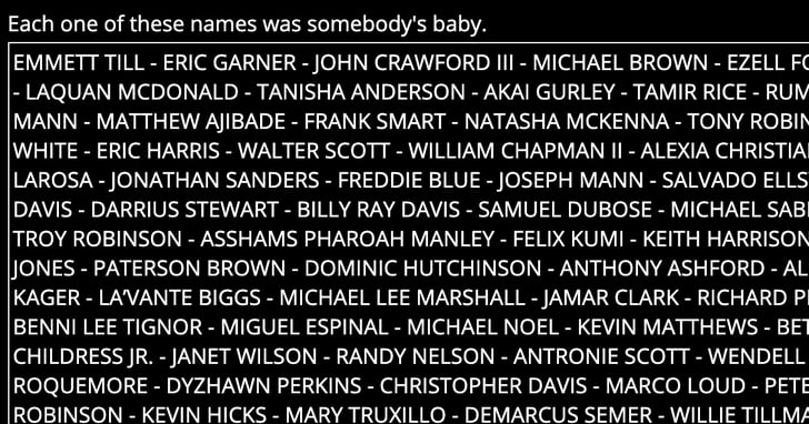 BabyNames Shares Tribute To Names Of Black Lives Lost POPSUGAR Family babynames-shares-tribute-to-names-of-black-lives-lost-popsugar-family