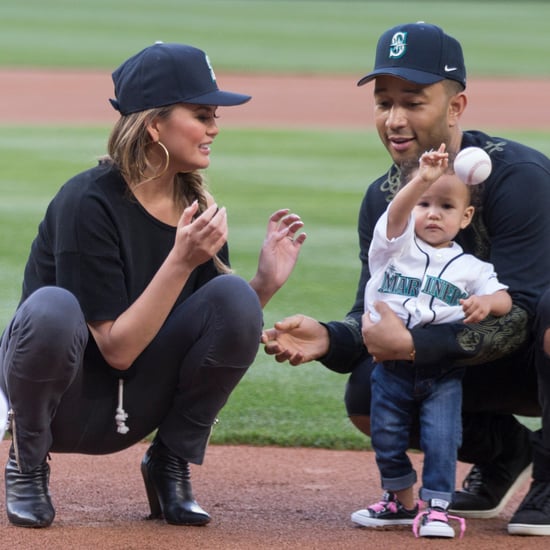 Chrissy Teigen and John Legend With Luna at Mariners Game