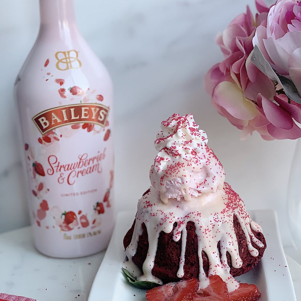 Valentine’s Day Strawberries and Cream Lava Bundt Cake
