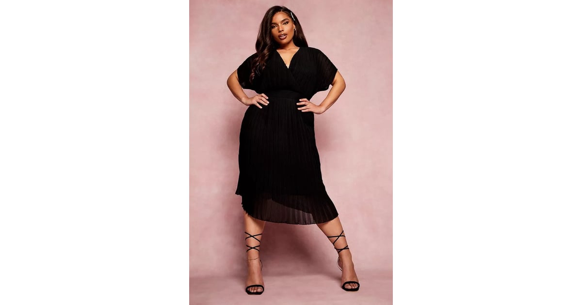 Boohoo Occasion Pleated Wrap Midi Dress ...